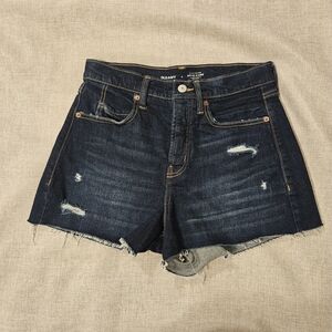Old Navy Women's Distressed Dark Blue Jean Shorts